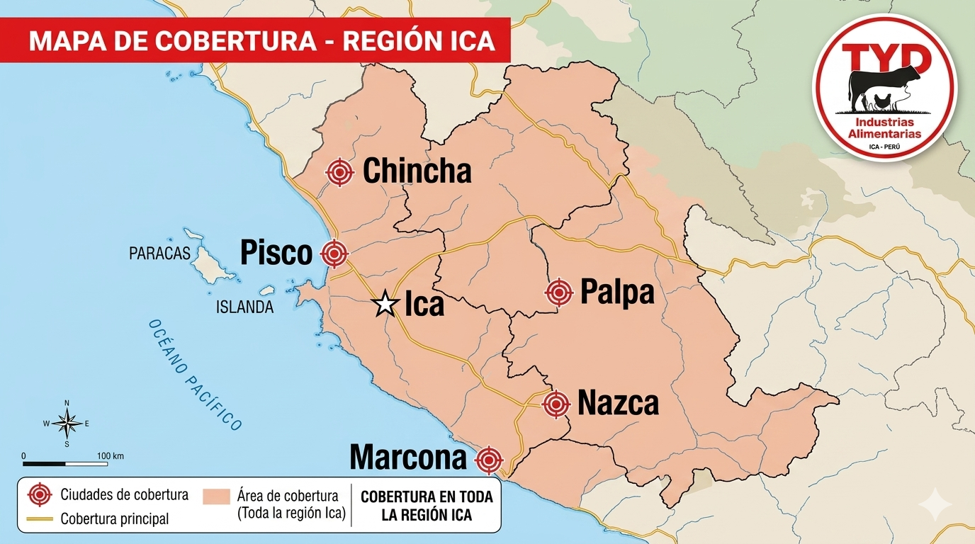 Mapa de cobertura región Ica